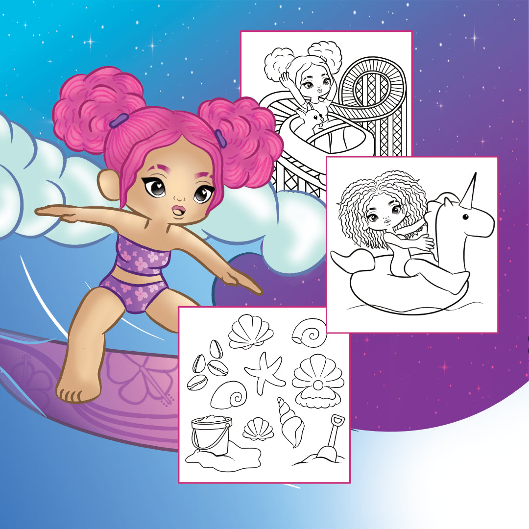 Curly Girl Summer Coloring Book - Digital Edition