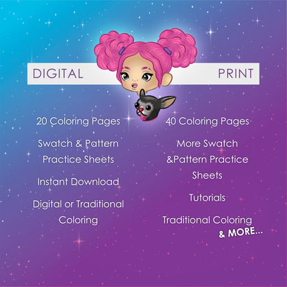 Curly Girl Summer Coloring Book - Digital Edition